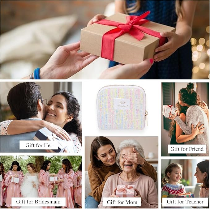 Stratalife Travel Jewelry Case Organizer Gift for Women Portable Jewelry Pouch with Small Bags for Gemstones Crystal Bracelets, Necklace Bangles Storage, Ring Holder, Quilted Mix - Image 7