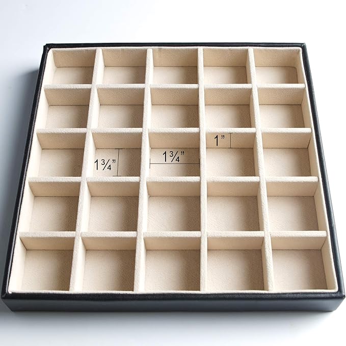 Frebeauty Earring Holder Organizer, 50 Slots Earring Organizer,2 Layer Jewelry Box for Earrings and Necklace,PU Jewelry Organizer,Jewelry Organizers and Storage(Black) - Image 5