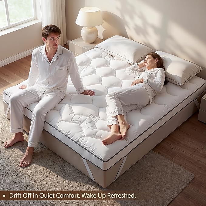 4 Inch Queen Mattress Topper - Ultra Thick Soft Memory Foam Mattress Topper for Body Pain Relief, Universal Fit for Bedrooms, Guest Rooms & RVs, 80x60 Inch.