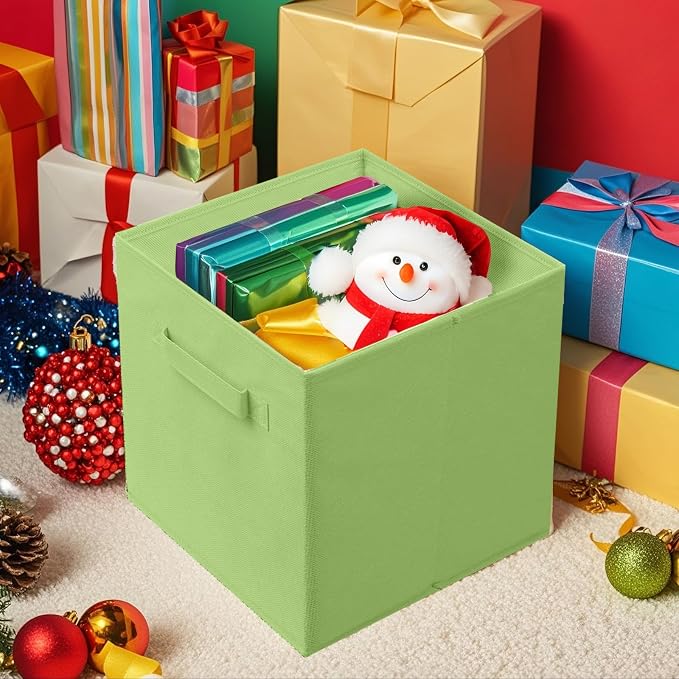ShellKingdom Storage Bins, Foldable Fabric Storage Cubes And Cloth Storage Organizer Drawer For Closet And Toys Storage, 6 Pack (Green) - Image 7