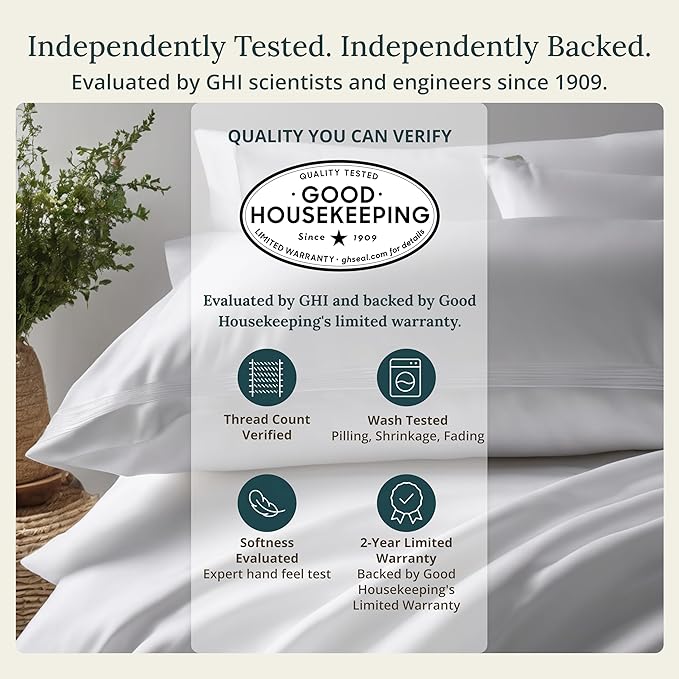 California Design Den Queen Bed Sheets - Soft 100% Organic Cotton Sheets with Deep Pockets, Crisp Percale, Breathable and Durable Bedding Set - Light Grey