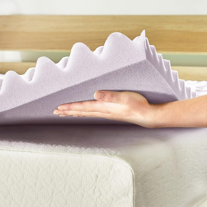 Mellow 1.5 Inch 5-Zone Memory Foam Mattress Topper, Soothing Lavender Infusion, Full