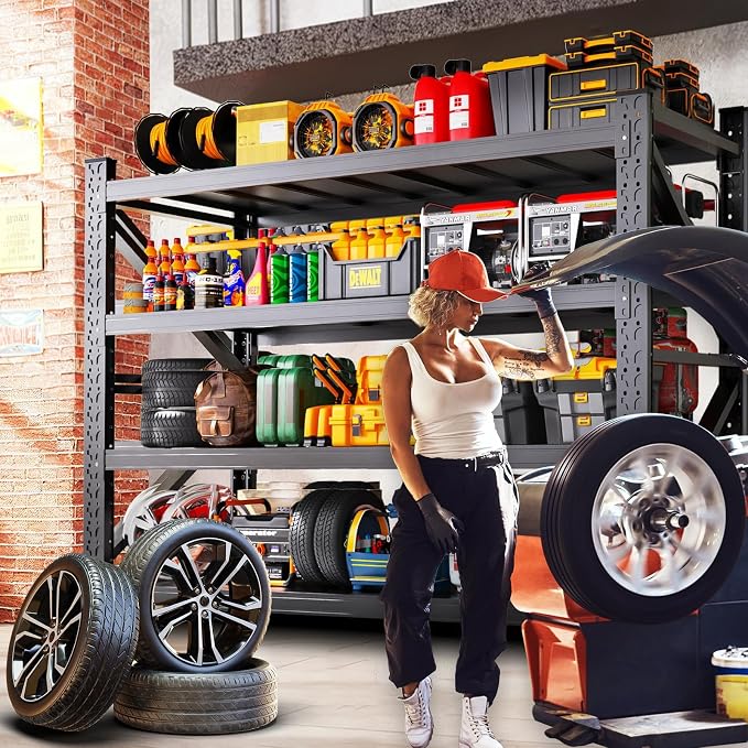 Garage Storage Shelves 5-Tier,Garage Storage System Shelves Adjustable,Storage Shelving for Basement,Pantry,Kitchen,Warehouse (1, 70" H*71" W*23.6" D) - Image 2