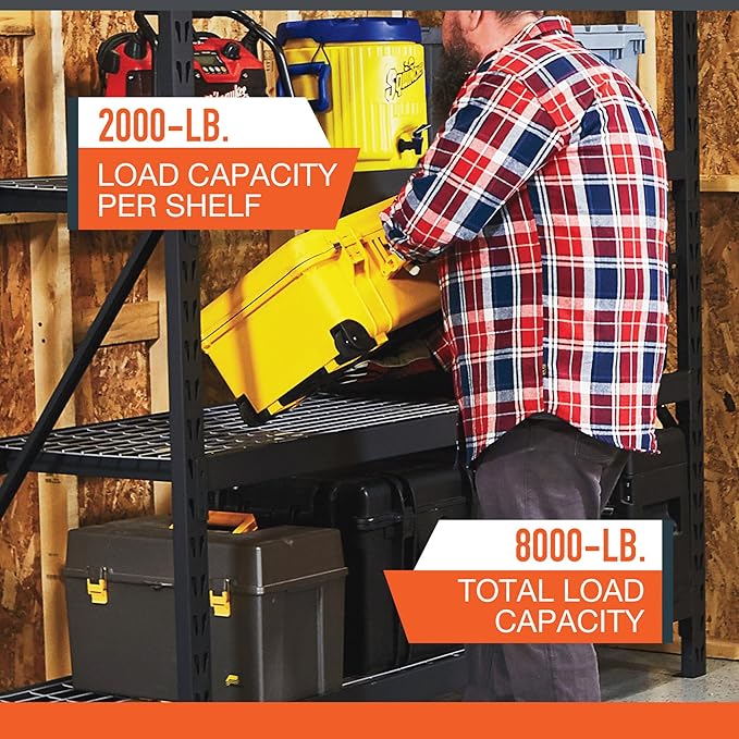Ironton 4-Tier Industrial Steel Shelving Unit, 8,000-Pound Load Capacity, Garage Storage Rack, 77" W x 24" D x 72" H - Image 4