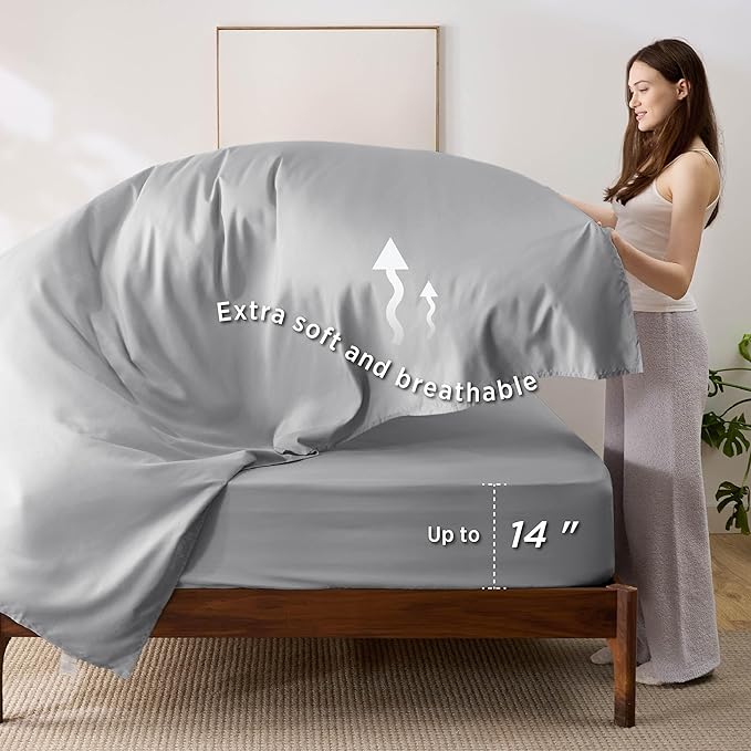 Bedsure King Size Comforter Set - 7 Pieces Reversible Purple Bedding, King Size Bed Set for All Seasons, Bed in a Bag with Down Alternative Comforter, Sheets, Pillowcases & Shams