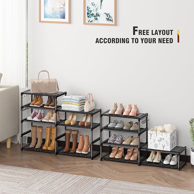 OYREL Shoe Rack Organizer 8 Tiers, Tall Shoe Racks Shelf Storage, 26-32 Pairs Vertical Large Rack,Stackable Shoes Racks for Entryway, Closet, Garage - Image 7