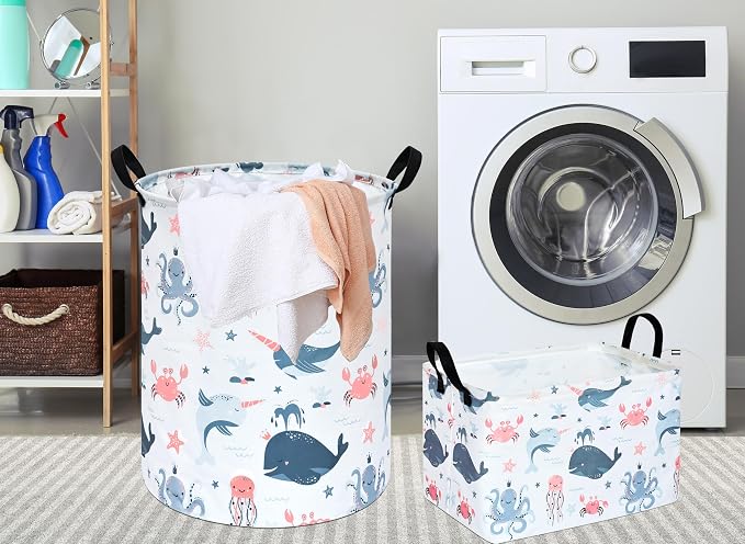 MAIZMZ Baby Storage Basket Cute Gifts Basket Toys Organizer Waterproof Kids Hamper Nursery Bins Women Storage Cube for Home/Dorm/Kitchen/Pet/Office/Closet/Shelf/Room Decor - Image 2