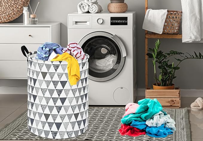 Baby Waterproof Storage Basket Kids Hamper Nursery Bins Organizer Gift Toy Box Laundry Basket for Women Large Canvas Collapsible Chest for Home/Dorm/Office/Room Decor - Image 2