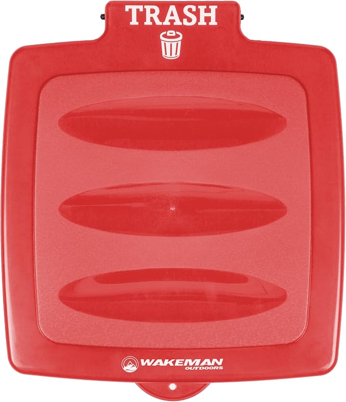 Portable Trash Bag Holder – Collapsible 13-Gallon Garbage Bin for Indoor/Outdoor Use, Camping, Recycling, and Parties – Durable Plastic Trash Can by Wakeman Outdoors (Red) - Image 2