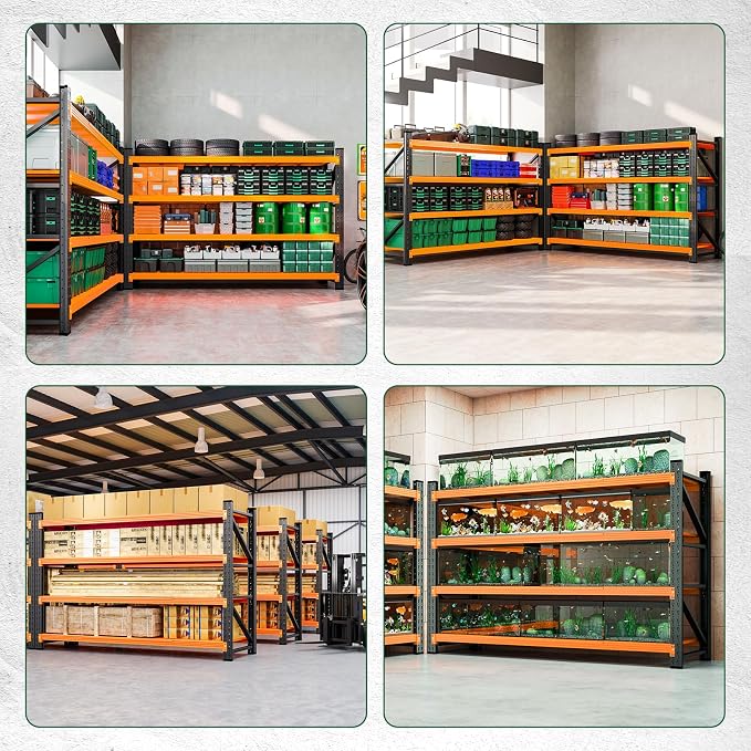 Letaya 71.3" W Metal Storage Shelves,5000LBS Heavy Duty Garage Shelving Units, 4 Tier Adjustable Utility Rack Shelf,Large Industrial Shelves,for Shop,Warehouse,Basement (71.3" W x 24" D x 70" H) - Image 6