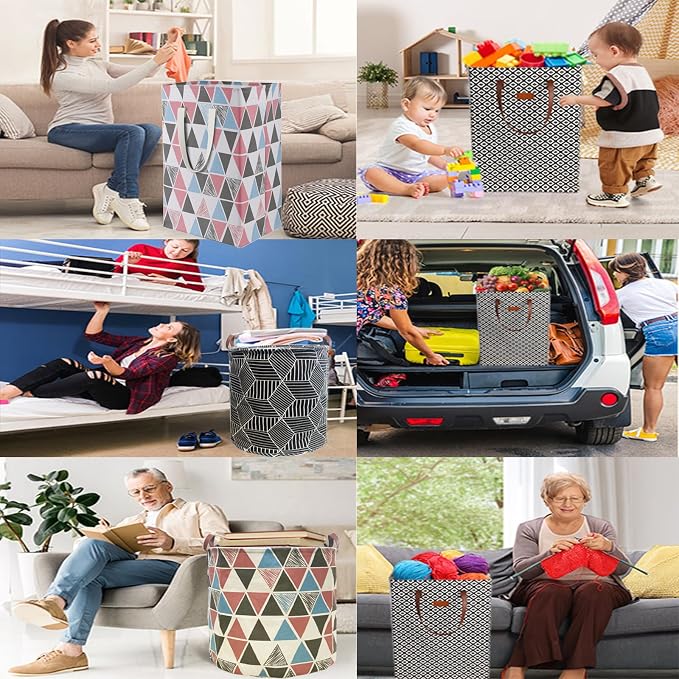 75L Waterproof Laundry Hamper Collapsible Laundry Basket Cotton Handle Laundry Bag Large Clothes Storage Toy Organization for Bathroom Bedroom Laundryroom College Dorms - Image 7