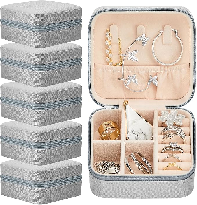 Taiyin Travel Jewelry Case, Bridesmaid Gifts Mini Jewelry Organizer, PU Leather Portable Earring Box for Women Girls by Taiyin