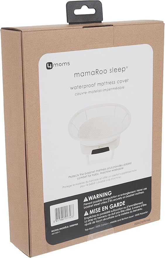 4moms mamaRoo Sleep Bassinet Waterproof Mattress Cover, White