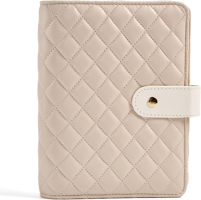 PU Leather Jewelry Binder Organizer Box - Bracelet Earring Rings Necklaces Jewelry Boxes Travel Case with Zipper Velvet Pouch Bags, Gift for Women - Cream White - Image 7
