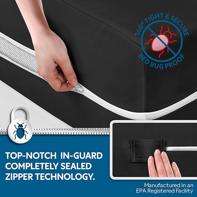 Guardmax Jersey Knitted Twin XL Zippered Mattress Encasement - Waterproof & Bed Bug Proof Mattress Protector - Comfortable, Soft, and Noiseless Zippered Bedding - Dust Mite Proof (39 x 80 x 10)