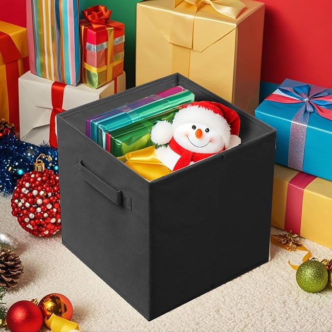 ShellKingdom Storage Bins, Foldable Fabric Storage Cubes And Cloth Storage Organizer Drawer For Closet And Toys Storage, 2 Pack (Black) - Image 7