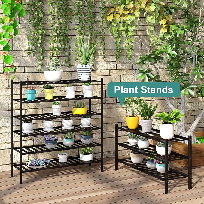viewcare 3-Tier Long Black Shoe Rack, Bamboo Wood Shoe Rack for Closet, Entryway & Hallway, Stackable | Functional | Sturdy - Image 7
