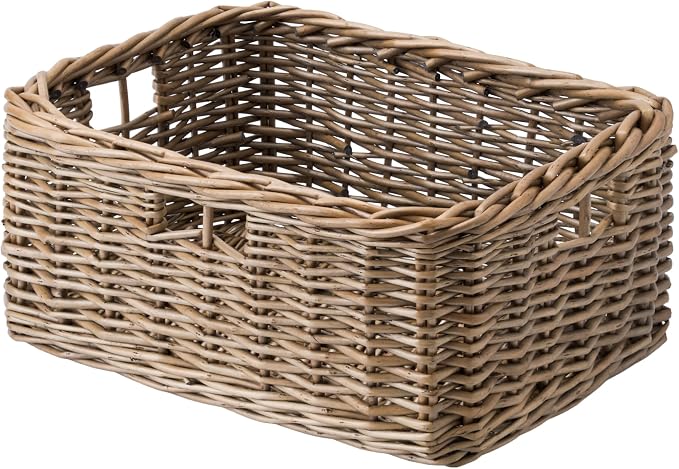 StorageWorks Pantry Baskets, Willow Storage Baskets for Organizing, Shelves, Pantry Organizers and Storage, Light Brown, 15"L x 11"W x 6 ¾"H by StorageWorks