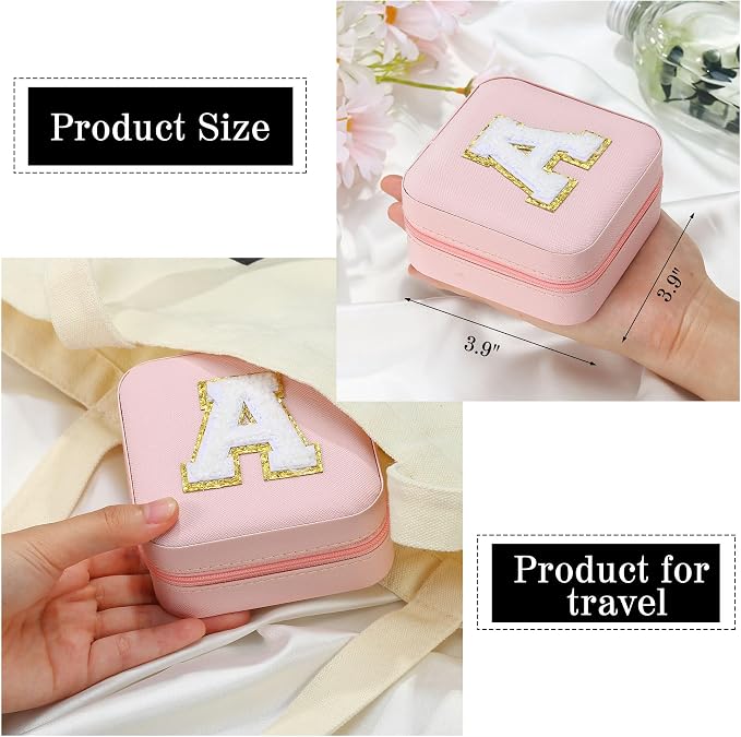Parima Teen Room Decor for Girls - Pink Initial Jewelry Holder Organizer, Birthday Gifts for Girls Teens Friends Women Jewelry Box for New Home Gifts, Cute Stuffs for Decor Your Room - Letter L, Pink - Image 4