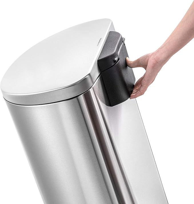 QUALIAZERO 50L/13Gal Heavy Duty Hands-Free Stainless Steel Commercial/Kitchen Step Trash Can, Fingerprint-Resistant Soft Close Lid Trashcan, 13Gal, D Shape - Image 6
