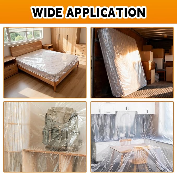 Topsoon 2PK Plastic Mattress Cover (4mil, King)