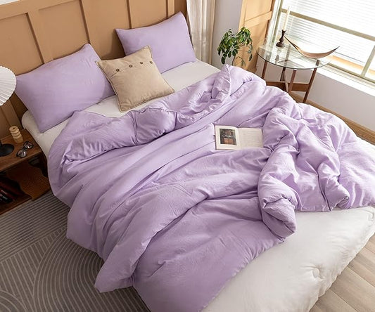 ROSGONIA Full Size Comforter Sets for Girls Boys Teens Lavender, 3pcs (1 Boho Comforter & 2 Pillowcases) Lightweight Kids Comforter Sets Blanket