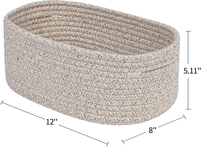 CubesLand Small Storage Baskets for Shelf,Cube Organizer Basket Bin,Woven Baskets for Shelves,Soft Toys Storage Basket,Baby Nursery Basket Bin,Home Decor 12 x 8 x 5.11 inches Light Brown - Image 6