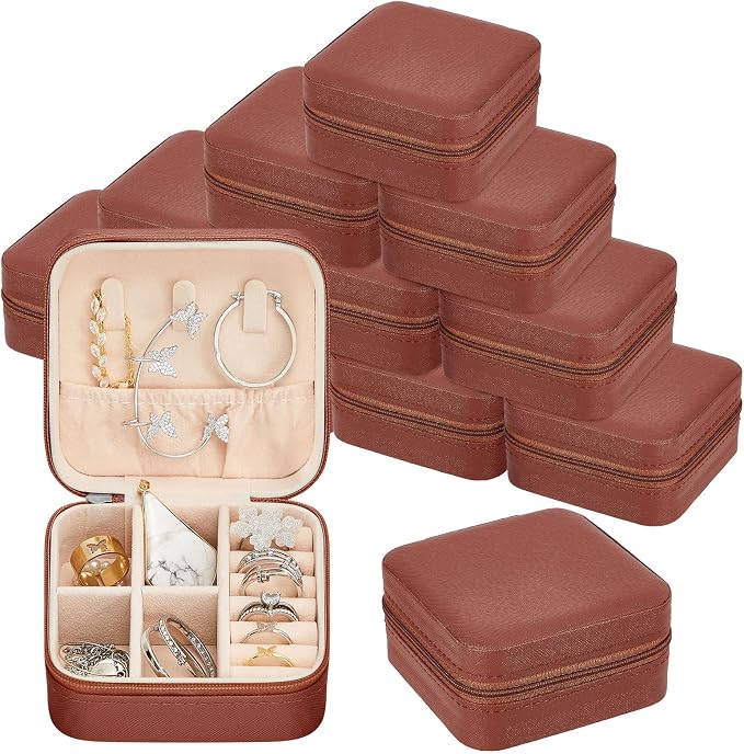 Taiyin Travel Jewelry Case, Bridesmaid Gifts Mini Jewelry Organizer, PU Leather Portable Earring Box for Women Girls by Taiyin