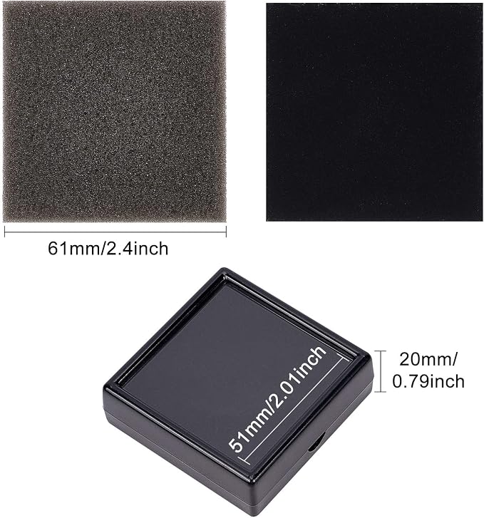 BENECREAT 10PCS Black Gemstone Display Box Square Acrylic Jewelry Box Container 2.4x2.4x0.8inch with Clear Top Lids and Sponge Inside for Mother's Day Festival Treat, Gems, Coins, Jewelry Packing - Image 2
