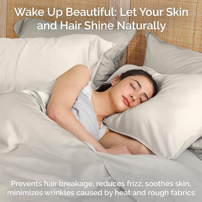 Viscose Bamboo Sheets King Size 4PC Set - Cooling Sheets for Hot Sleepers with Moisture Wicking Technology - Silky Soft 18 Inch Deep Pocket - Ivory 76"x 80"