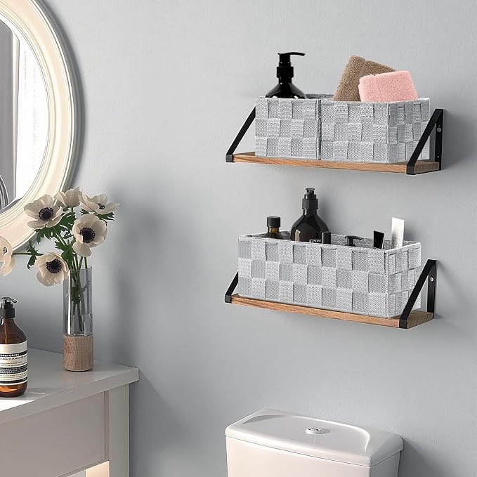 Posprica Small Baskets for Organizing(7 Set) Woven Storage for Shelves, Bathroom, Decorative Closet Organizer, Dresser Bins, Shelf - Image 4