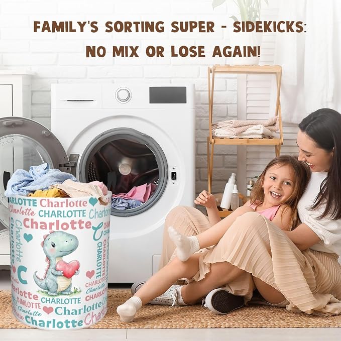 Custom Name Laundry Hamper, Personalized Laundry Basket with Name for Baby Boys Girls, Customized Collapsible Dirty Clothes Hamper Storage with Handles for Bedroom Bathroom Dorm Room Decor - Image 5