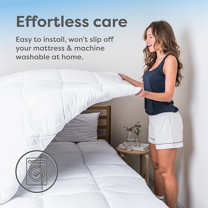 HOSPITOLOGY PRODUCTS Hypoallergenic Mattress Cover- Overstuffed - Deep Pocket - Goose Down Alternative Pillow Top Mattress Topper Queen - 60" W x 80" L