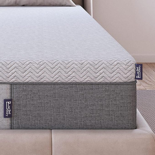BedStory Firm Mattress Topper 4 Inch Queen Size, Extra Firm Memory Foam Bed Topper for Pain Relief, Copper Gel Bamboo Charcoal Green Tea Cooling Pad with Cover, CertiPUR-US Certified, No Odor