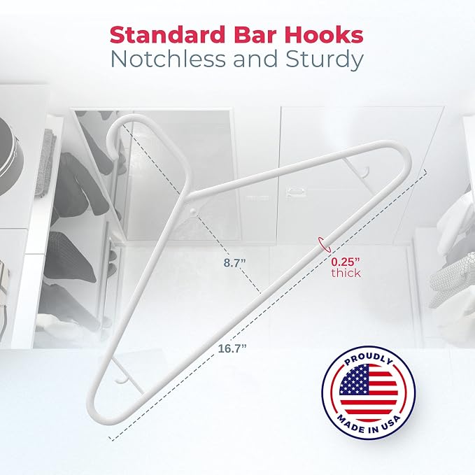 Neaties Plastic Hangers 15 Pack – Made in The USA – 6lb Capacity Standard Clothes Hangers with Strap Hooks for Dresses, Lingerie, Shirts, Pants, and Jackets – Black - Image 2