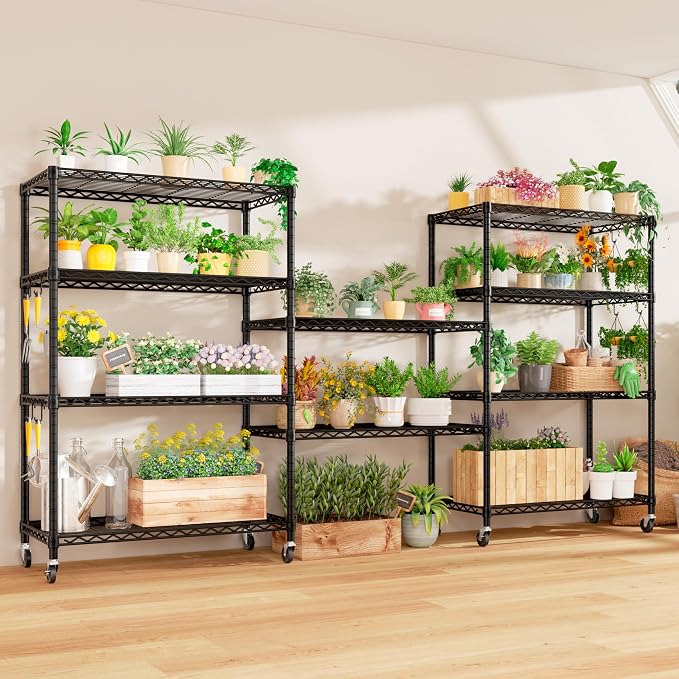 PrimeZone 74''H Wire Shelving 1250lbs 5 Tier Storage Shelves with Wheels NSF Certified Heavy Duty Steel Metal Shelf Adjustable Rolling Rack Kitchen Garage Closet Pantry Laundry 74''HX36''WX14''D 3PCS - Image 9