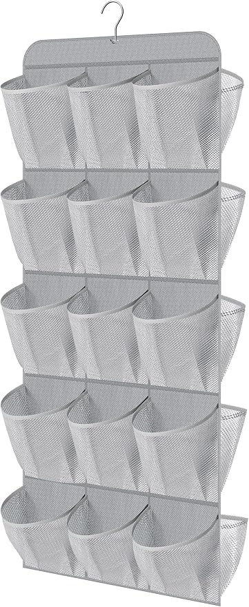 MISSLO 30 Large Pockets Dual Sided Hanging Shoe Organizer for Closet with Rotating Hanger Hanging Shoe Shelves, Grey by MISSLO