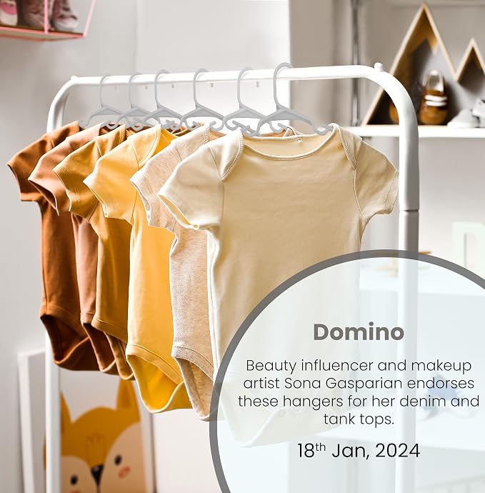 Utopia Home 60 Pack Kids Hangers - 11.5 Inch Plastic Baby Hangers for Closet - Childrens Hanger for Clothes & Infant Hanger for Closet - for Everyday Standard Use (Gray) - Image 5
