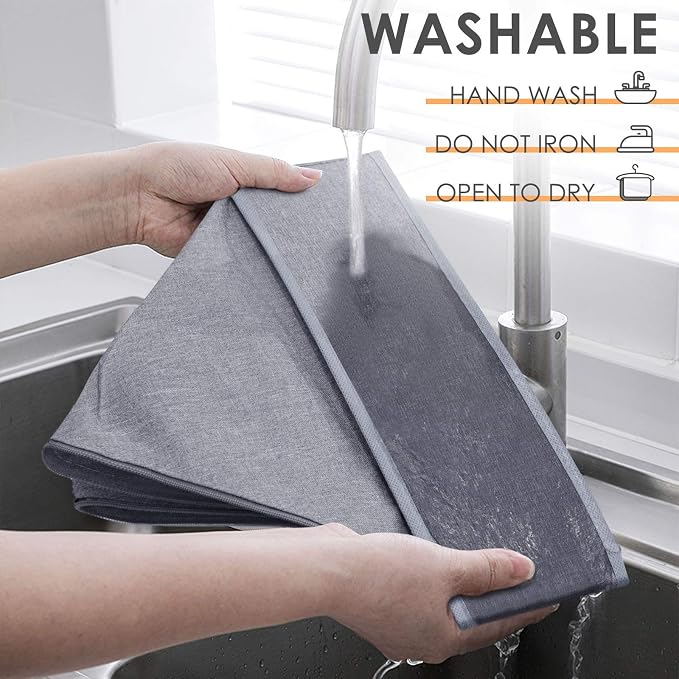 Criusia 3 Pack Sock Underwear Drawer Organizer Dividers, 64 Cell Fabric Foldable Dresser Organizer for Closet Organizers and Storage Boxes for Organizing Socks, Underwear, Ties (16+24+24 Cell, Gray) - Image 8