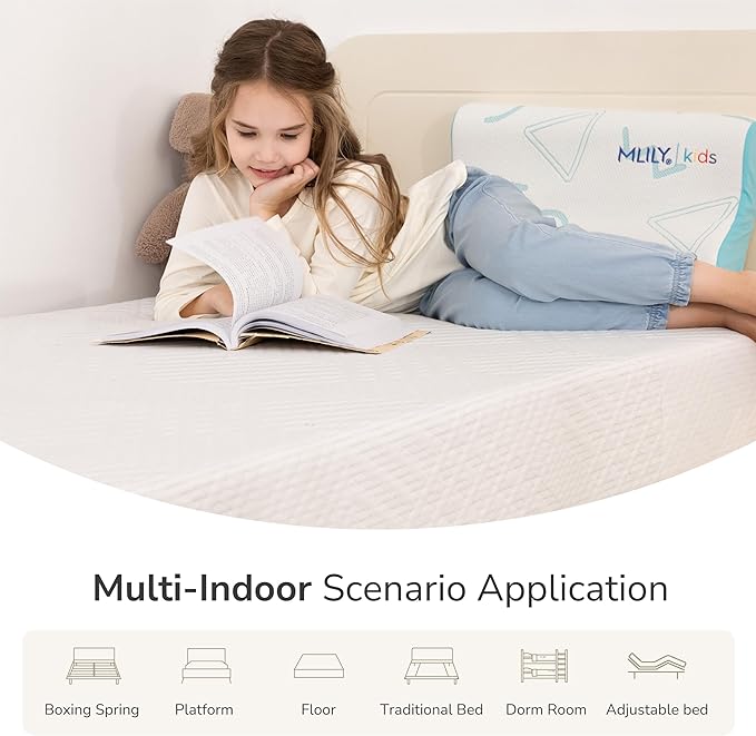 MLILY Twin Mattress in a Box, 5 inch Mattresses Made in USA for Kids Bed Single Size Daybed Individual Bunk, Memory Foam Medium Firm,