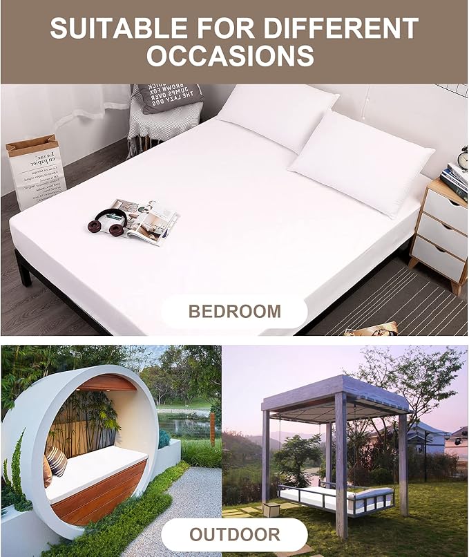 Mecerock Mattress Protector, Breathable and Soft Waterproof Mattress Protector, Mattress Cover, Fitted to 18" Deep, Mattress Cover Full Size Bed White
