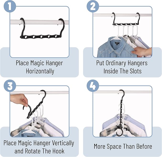 Mr. Pen Space Saving Hangers - 8 Pack Mixed Color Space Saver Shirt Hangers, Black, Gray, White - Image 5