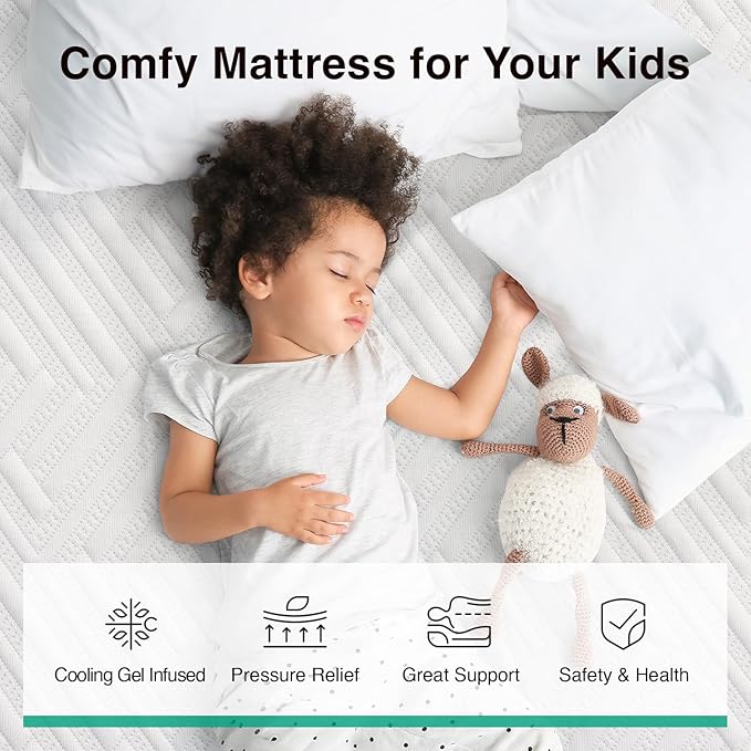 Novilla Twin XL Mattress, Memory Foam Mattress 8 inch for Pressure Relief, Enhanced Support & Plush Comfort, Grey & White