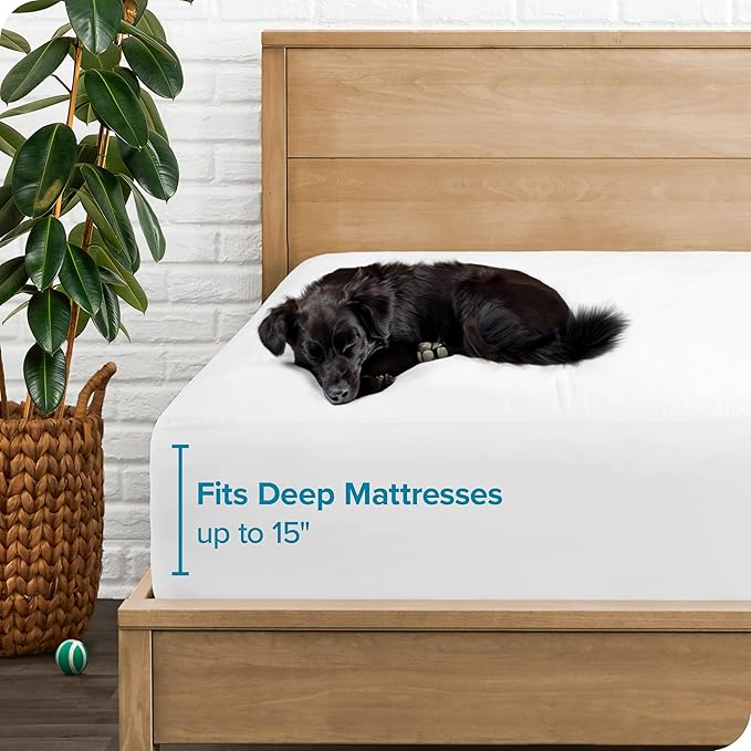 Bare Home Crib Size Mattress Protector - Premium 100% Waterproof Mattress Protector - Vinyl Free - Cooling Mattress Protector (Crib, White)