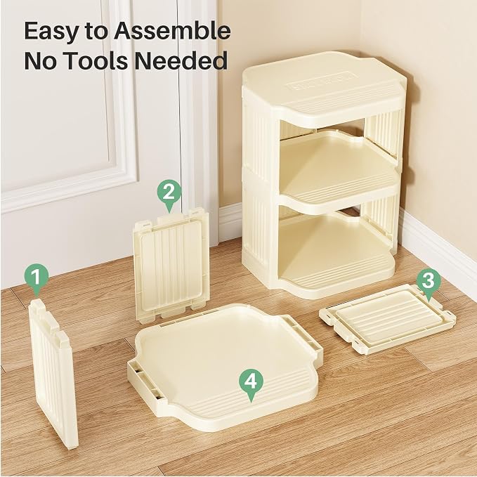 Kitstorack Vertical Shoe Rack: 5 Tiers Stackable Shoe Rack for Closet DIY Free Standing Shoe Organizer Small Shoe Shelf for Small Spaces and Narrow Spaces Plastic, White - Image 6