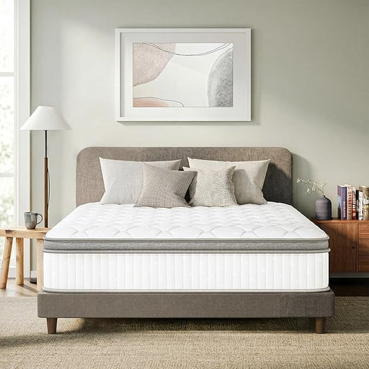 GAESTE Full Size Mattress in a Box, 10 Inch Hybrid Mattress with Comfort Memory Foam and Pocket Springs, Medium Firm, Pressure Relief, CertiPUR-US Certified (Full, 10 in)