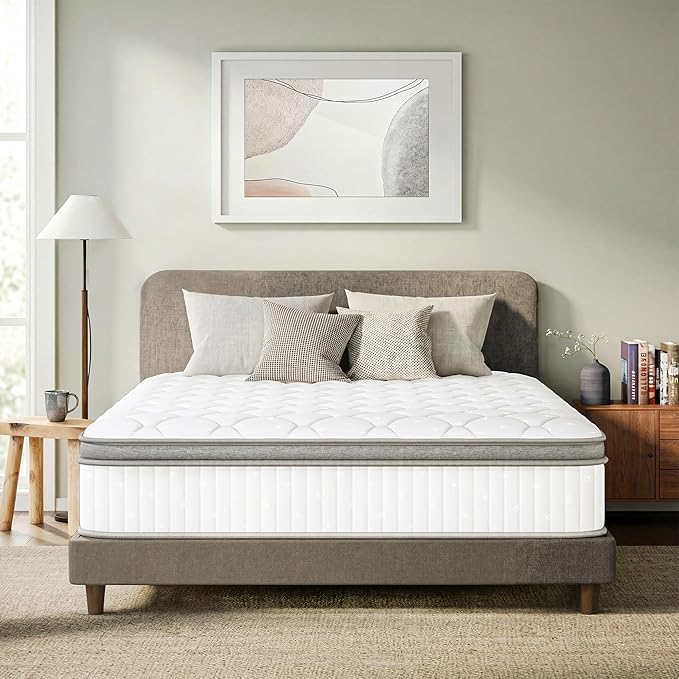 GAESTE King Size Mattress in a Box, 10 Inch Hybrid Mattress with Comfort Memory Foam and Pocket Springs, Medium Firm, Pressure Relief, CertiPUR-US Certified (King, 10 in)