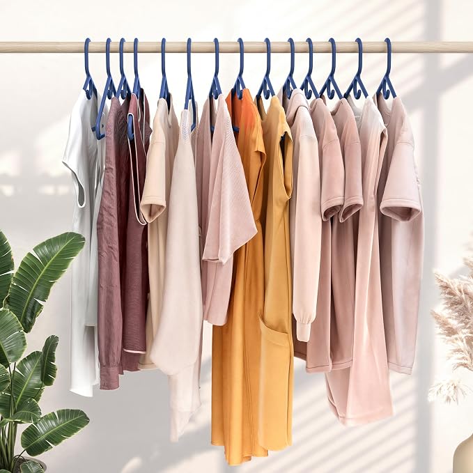 NEATERIZE Thick Heavy Duty Hangers - Navy Plastic Clothes Hangers 24 Pack - Great for Coat Hanger, Jackets Jeans & Suit Hanger for Closet - New Apartment Essentials Percheros Ganchos para Colgar Ropa - Image 3