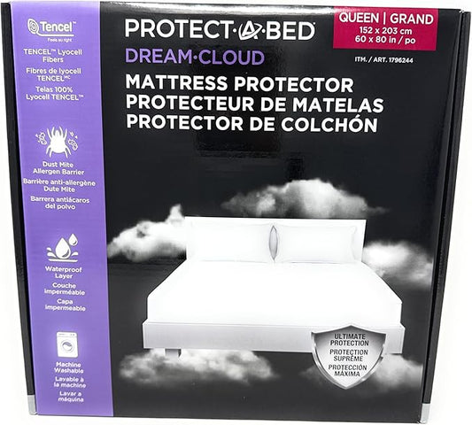 Protect-A-Bed Mattress Protector – Waterproof, Breathable, Tencel Lyocell Top – Available in Queen & King Sizes (Queen)