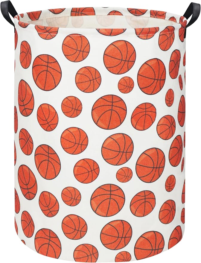 HIYAGON Basketball Kids Laundry hamper Baby Hamper for Nursery Boy and Girl Hamper Cute Kids Toys Storage Bin Organizer Room Decor for Home(Basketball) by HIYAGON